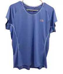 North Face Flash Dry Active Keyhole Cutout Short Sleeve Shirt Blue Large‎