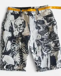 Rebel Vengence tapestry skeleton shorts