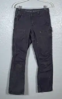 Dovetail Workwear Women 0/ 28 Gray Britt Utility Work Pants Double Knee Pockets