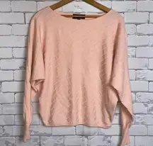 peach bat wing dolman sleeve lightweight cropped style sweater top SMALL