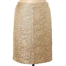 Willi Smith NEW METALLIC GOLD SHIMMER JACQUARD WOVEN  LINED PENCIL SKIRT 6