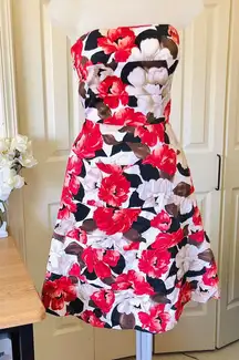 Floral Tube Strapless Dress (Size 4)