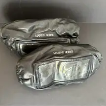 Marine Serre Black Leather Multipocket Padded Muff Bag Forearm Sleeve Warmer