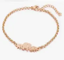 NEW - ZUOPIPI Mom Elephant Lucky Elephant Link Rose Gold Bracelet Mama & Baby