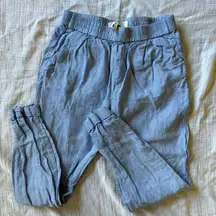Joie Women's XS 100% linen blue pull on ankle jogger pants‎ 1065