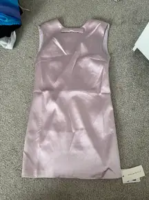 Satin Pink Open Back Dress