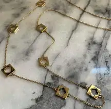 Hole Punch Spade Necklace Gold