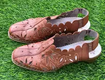 Rieker Antistress brown leather slingback Cutout Leather Women's Shoes Size 39