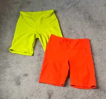 Old Navy Active Powersoft Yellow/Orange Gym Biker Short Bundle SIZE L