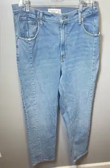 Abercrombie &‎ Fitch The ‘90s Straight Ultra High Rise Jeans Blue Size 32/14R