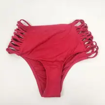 L*Space Harrington Bikini Bottom High Rise Red Size XS NWT Bitsy