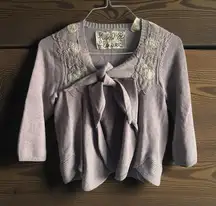 Anthropologie Field Flower Light Purple Embroidered Cardigan, New with Tags