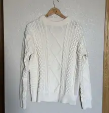Aelfric Eden Retro 90s Cable Knit Sweater Medium Ivory Fisherman