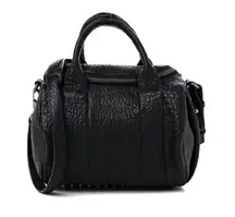 Alexander Wang Black Pebbled Leather Studded Rockie Crossbody