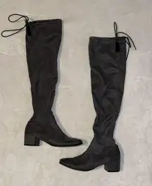 Dark Grey Over the Knee Boots