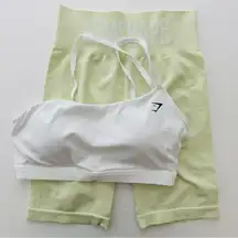 Gymshark M/L Flex Seamless Cycling Shorts & One Shoulder Sports Bra Set