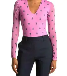 AFRM Jane Bodysuit In Pink Fleur size M