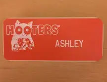 New Hooters Girl Uniform Name Tag “Ashley”