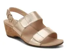 Vionic Marian Metallic Gold Wedge Sandals Size 10 NEW