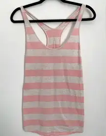 Lululemon pink striped razor back athletic muscle tank - lightweight - small