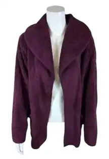 Koolaburra by UGG Sherpa Fleece Shawl Collar Women's Cardigan XXL Wine Burgundy