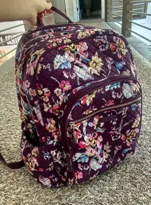 Vera Bradley Campus Backpack Maroon Floral