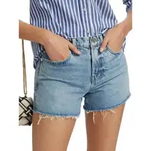 Frame Le Original Le Brigette Frayed Denim Shorts San Dego Blue Size 26