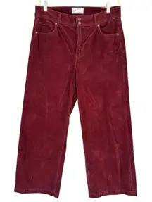 GAP High Stride Corduroy Jeans Womens Size 32 Burgundy High Rise Wide Leg Pants