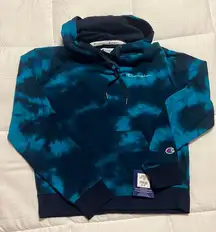 Champion Cropped “Cloud Burst” Tie Dye Hoodie