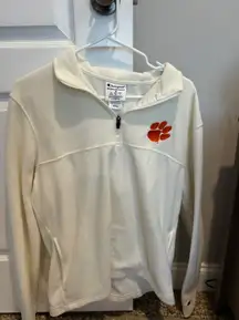 White Fleece Clemson Quarter Zip