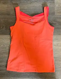 Kyodan Orange Built in Sports Bra Athletic Workout Tank Top - Medium