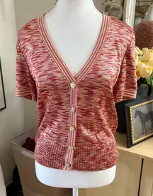 ST JOHN BUtton Down Short Sleeve Sweater‎ Size Small