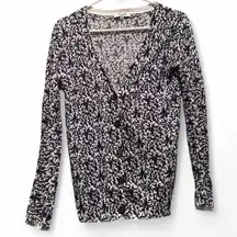 Madewell Women’s Blue Bud Floral Linen Cotton Cardigan Sweater XS