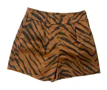 White House Black Market | 5 Inch Satin Tiger Print Shorts No Belt Size 8