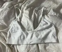 White SM scoop neck spandex bralette
