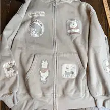Disney Beige Winnie the Pooh Ladies zip Hoodie