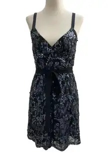 Express Women Size XS Sequin Dress Blue Sheath Dress Party 8-485