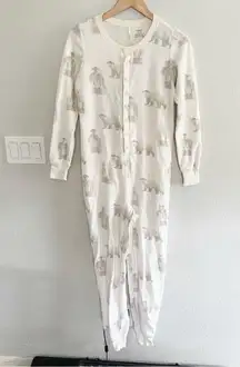 AERIE HENLEY ONESIE POLAR BEAR PRINTED PAJAMAS