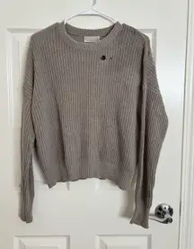 Urban Outfitters Grey Knit Distressed Sweater (M)