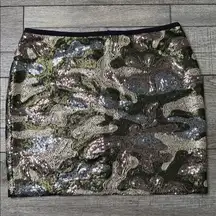 Glamorous Sequin Mini Skirt in Black and Gold