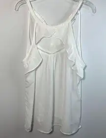 SOHO Racerback Sheer White Blouse Size Medium