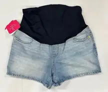 ISABEL MATERNITY Jean Shorts Size 2/26  Crossover Panel - Light Wash