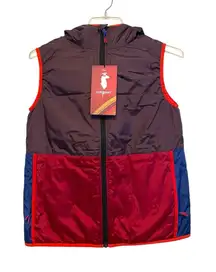 Cotopaxi‎ Teca Calido Hooded Vest Women Size XS Red Hot Sun Reversible Zip NWT