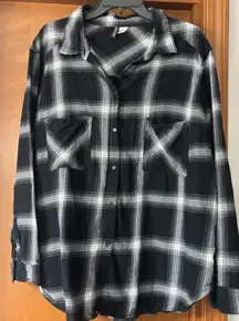 H&M Divided Black and White Checkered Shirt