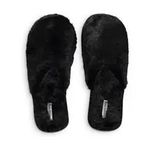 Brand New Flora Nikrooz Women's Size Small Black Plush Slippers