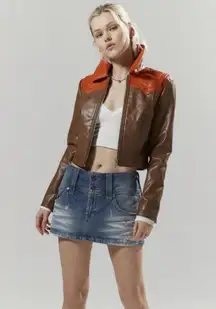 Silence + Noise Mariah Faux Leather Western Jacket