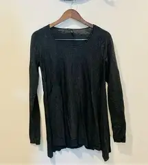 Eileen Fisher Grey Fine Tencel Alpaca Wool A-Line Sweater