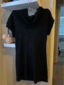 Long scoop Neck Black T shirt