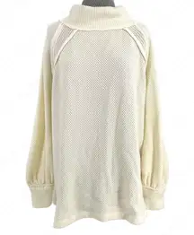 We The Free NEW  People She’s A Keeper Oversized Cozy Sweater Frenchnilla Cream M