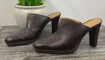 Unisa Sultana Brown Leather Mule Heel Clog Shoe 7